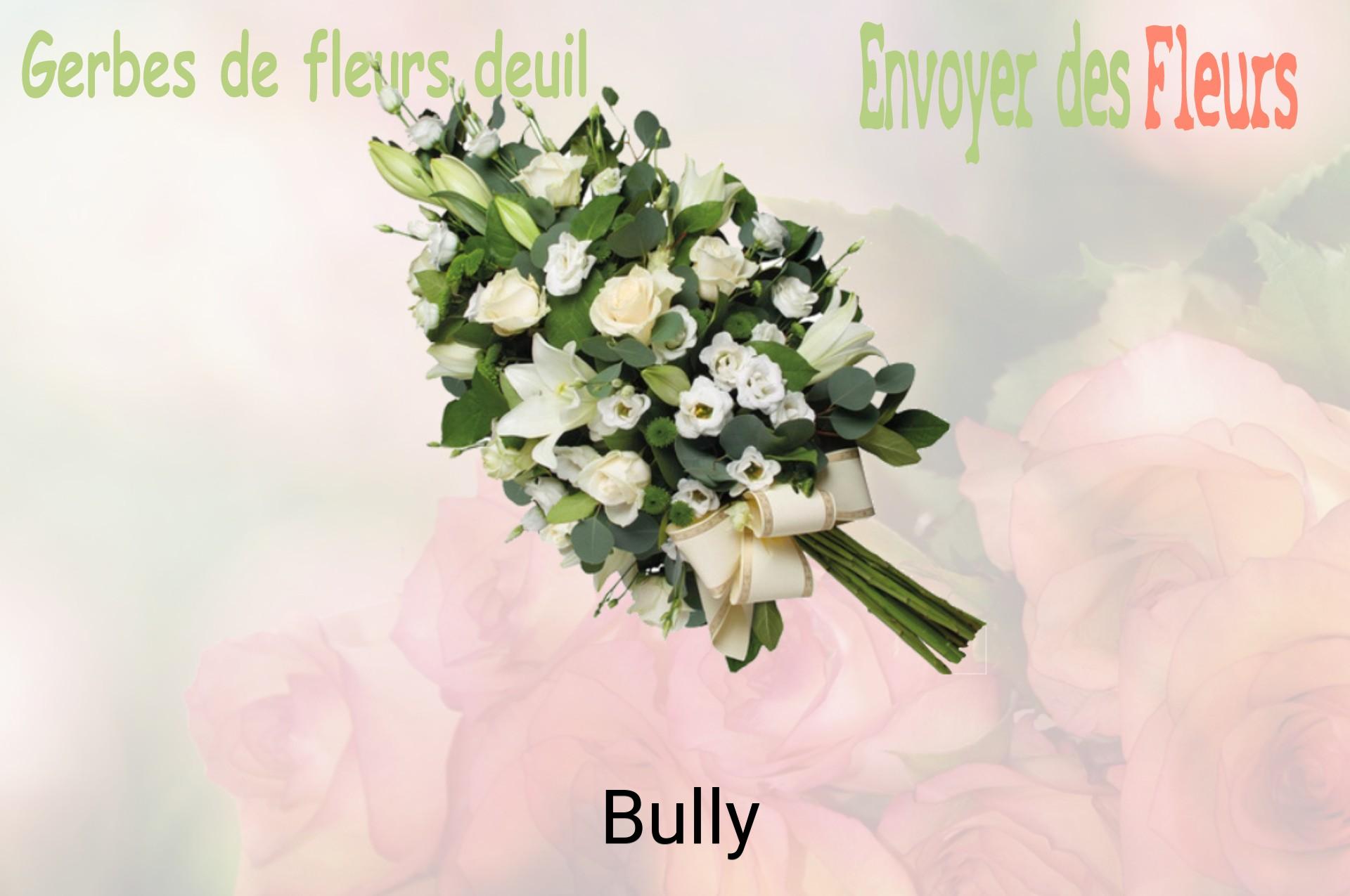 Gerbe de fleurs de deuil livrée à Bully